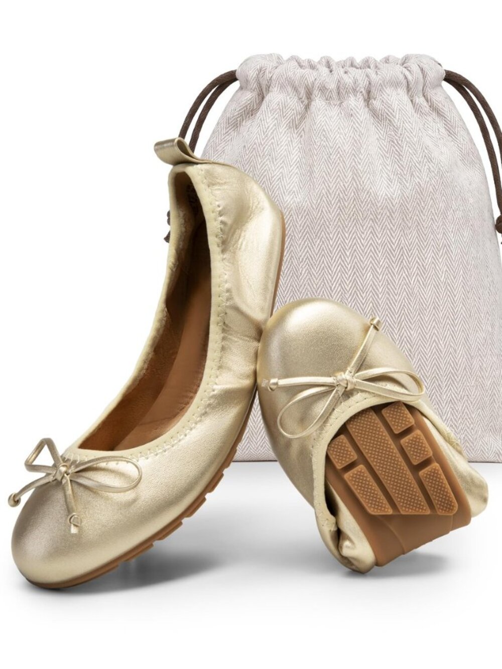 Women's Foldable Bowknot Ballet Flats